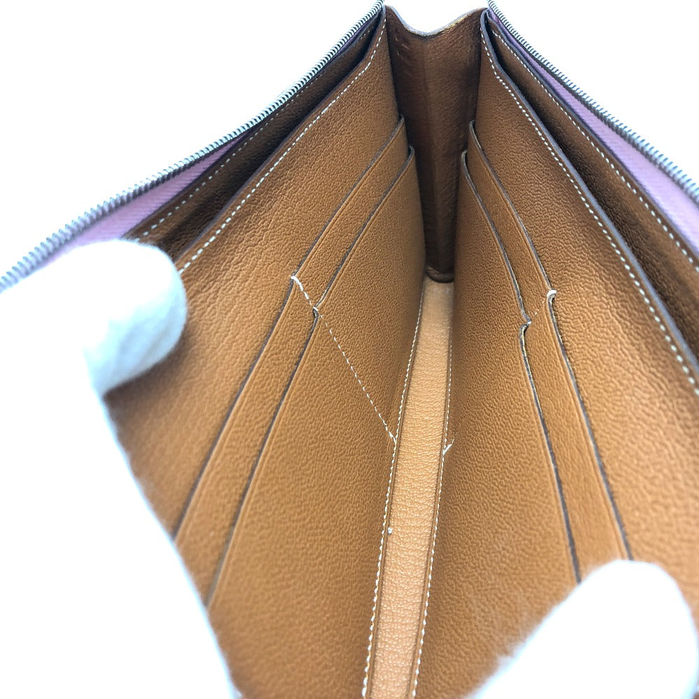 HERMES リミックス コンバイン デュオ 長財布 エプソン レディース モーヴシルベストル×ライム ピンク