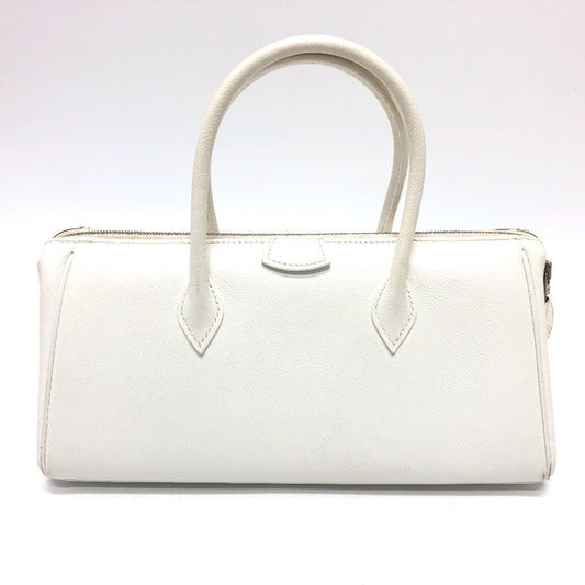 HERMES パリボンベイ27 ハンドバッグ エプソン レディース ホワイト