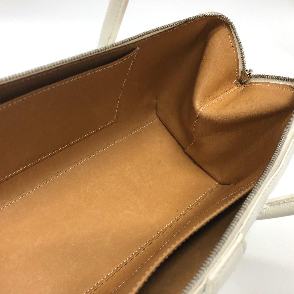 HERMES パリボンベイ27 ハンドバッグ エプソン レディース ホワイト