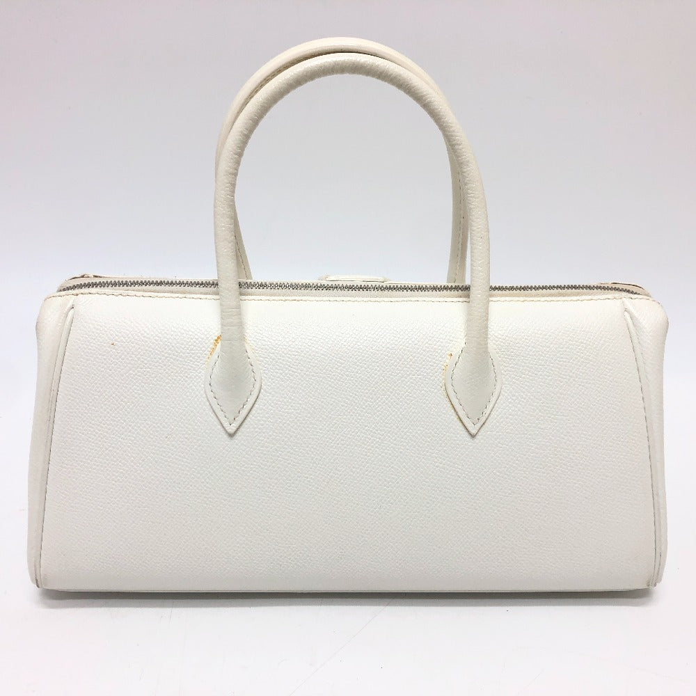 HERMES パリボンベイ27 ハンドバッグ エプソン レディース ホワイト