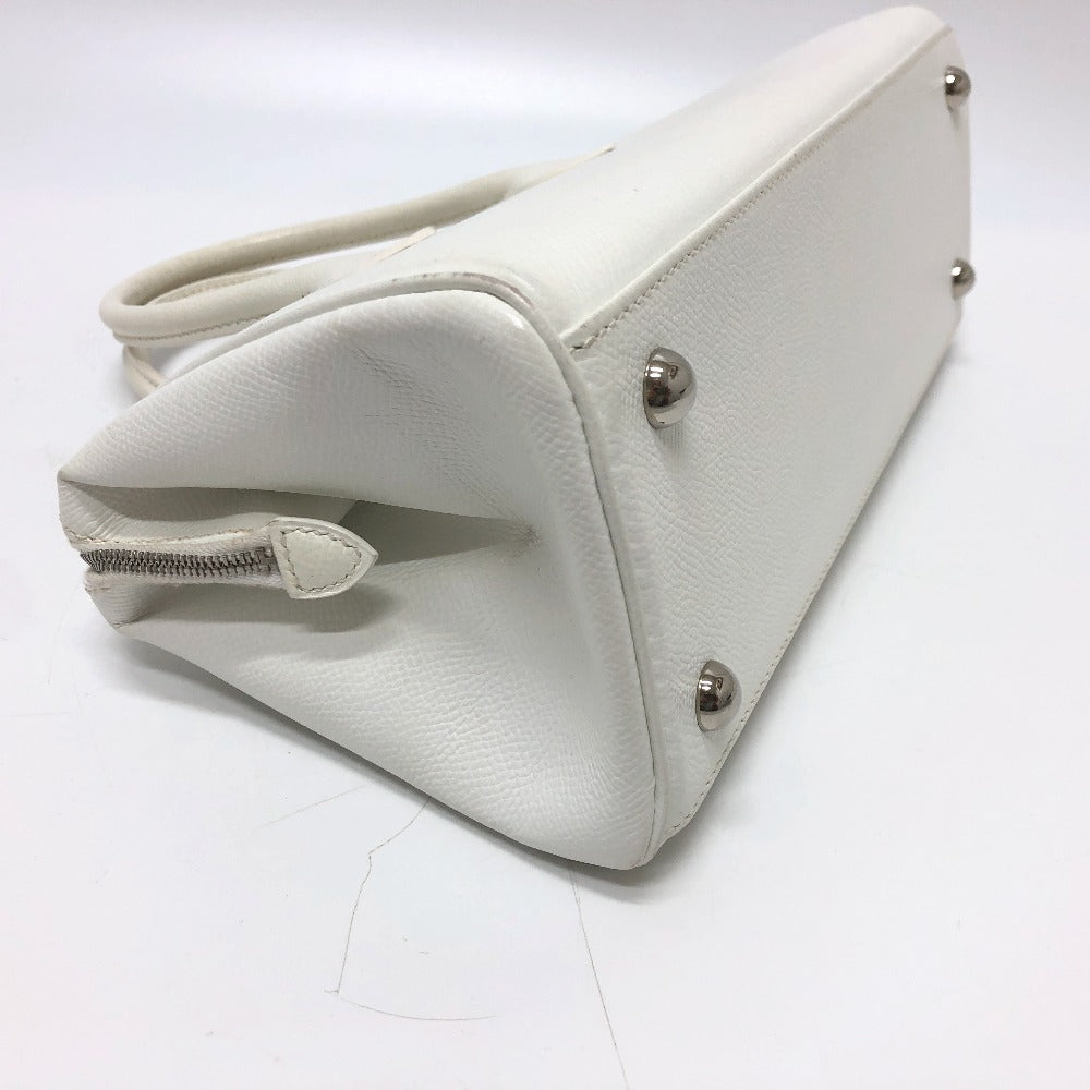 HERMES パリボンベイ27 ハンドバッグ エプソン レディース ホワイト