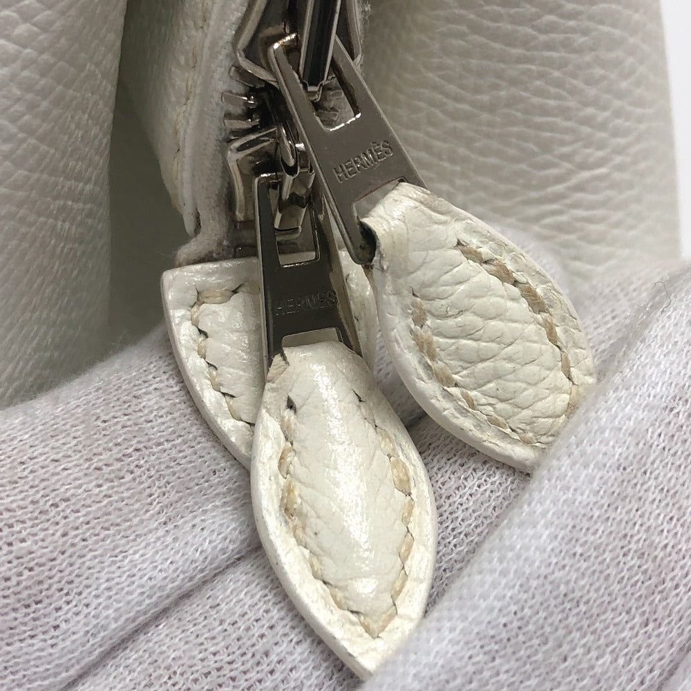 HERMES パリボンベイ27 ハンドバッグ エプソン レディース ホワイト