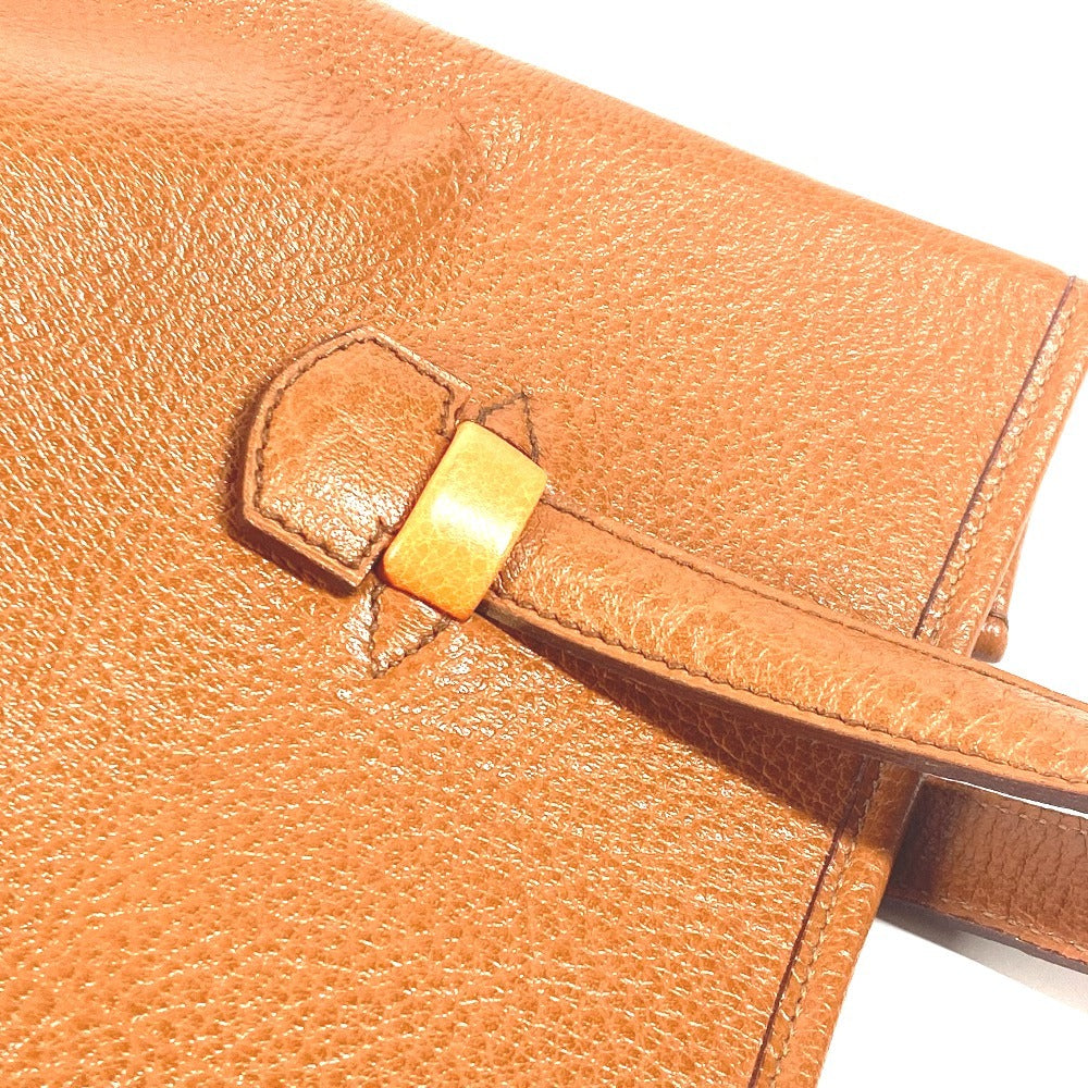 HERMES ギャロップ カバン ショルダーバッグ 肩掛け 縦型 トートバッグ レザー ユニセックス ゴールド ブラウン