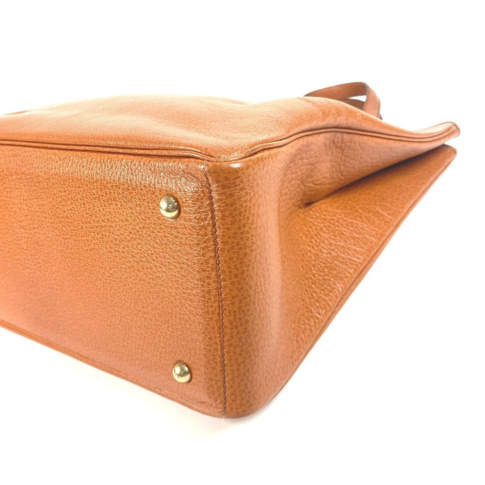 HERMES ギャロップ カバン ショルダーバッグ 肩掛け 縦型 トートバッグ レザー ユニセックス ゴールド ブラウン