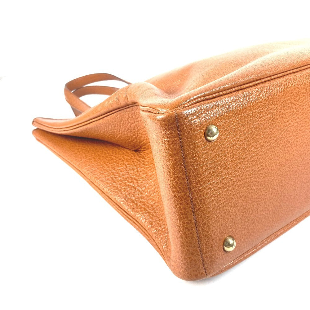 HERMES ギャロップ カバン ショルダーバッグ 肩掛け 縦型 トートバッグ レザー ユニセックス ゴールド ブラウン
