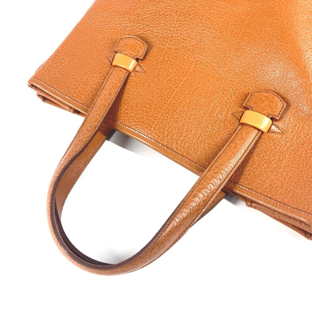 HERMES ギャロップ カバン ショルダーバッグ 肩掛け 縦型 トートバッグ レザー ユニセックス ゴールド ブラウン