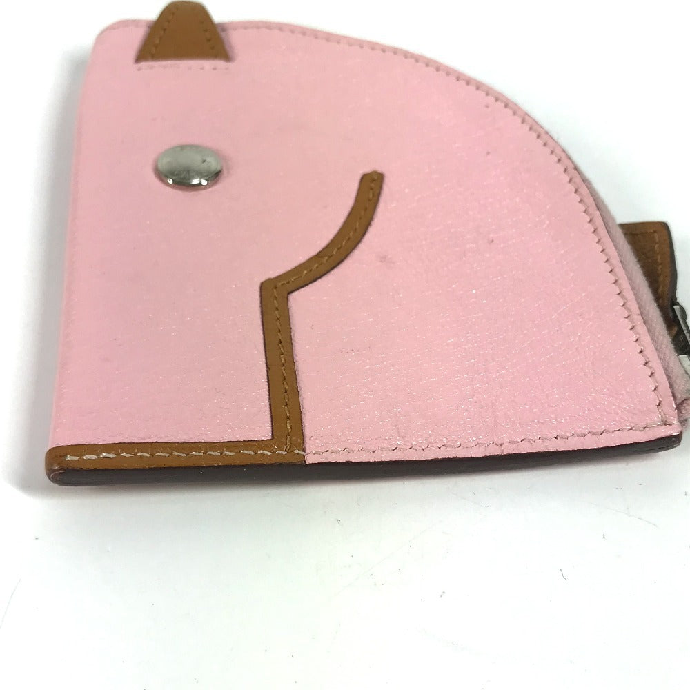 HERMES 馬 シュバル パドック 財布 小銭入れ コインケース シェーブル レディース ピンク