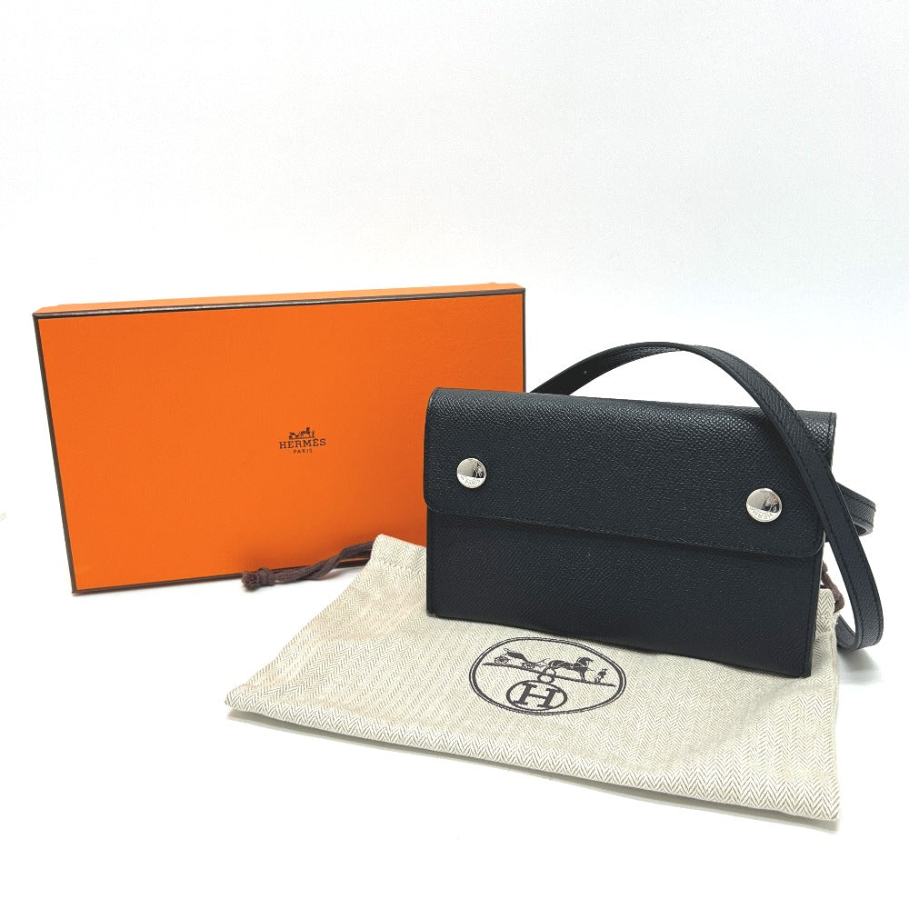 HERMES Nap To Go Shoulder Bag, Crossbody Bag, Epsom Leather, Women's, Black