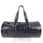 HERMES Vintage Ardi Bag Mini Boston Bag Cylinder Bag Handbag Leather Unisex Black