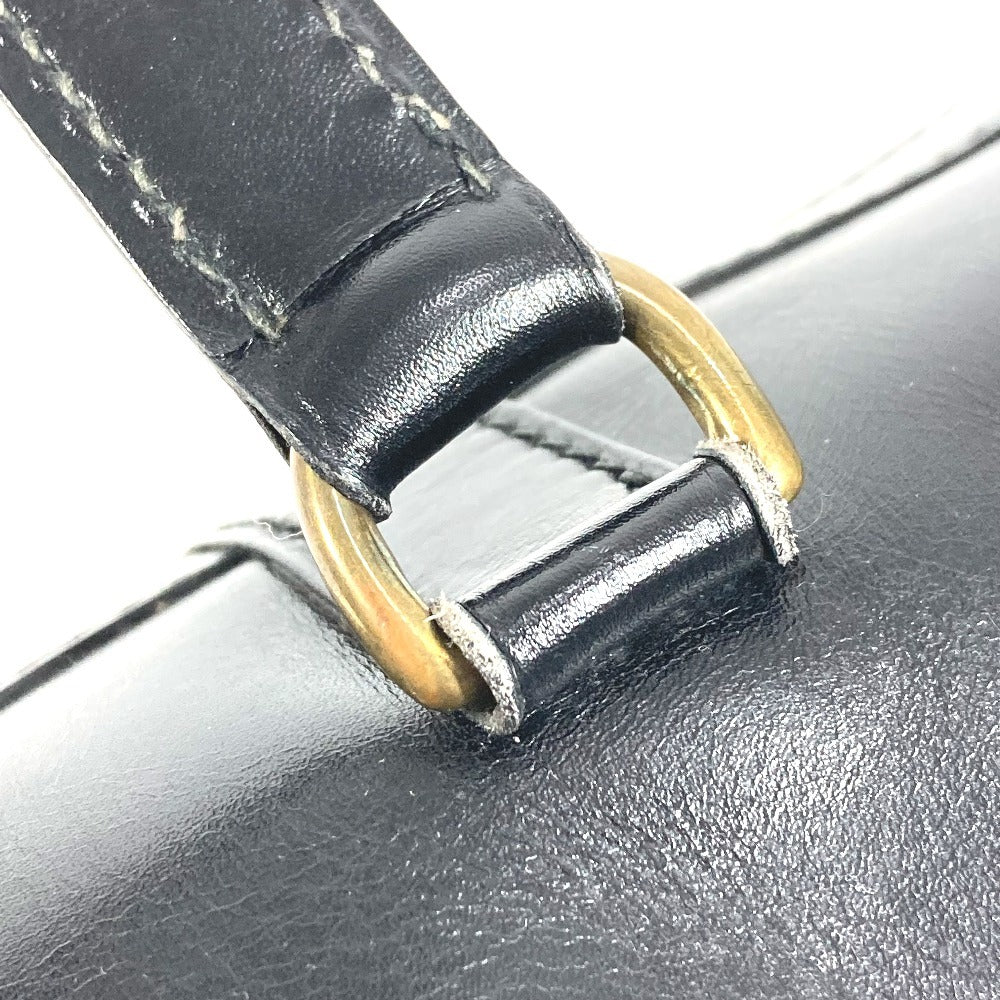 HERMES Vintage Ardi Bag Mini Boston Bag Cylinder Bag Handbag Leather Unisex Black