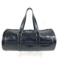 HERMES Vintage Ardi Bag Mini Boston Bag Cylinder Bag Handbag Leather Unisex Black