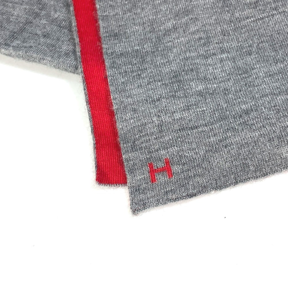 HERMES H Logo Allertoire Two-Tone Cashmere Scarf, Gray, Women's