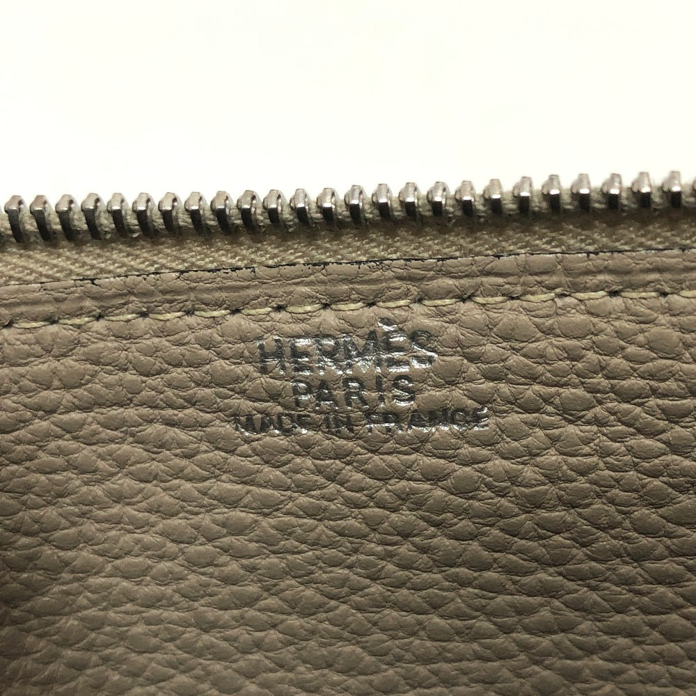HERMES Dogon GM Long Wallet, Togo, Women's, Asphalt, Beige