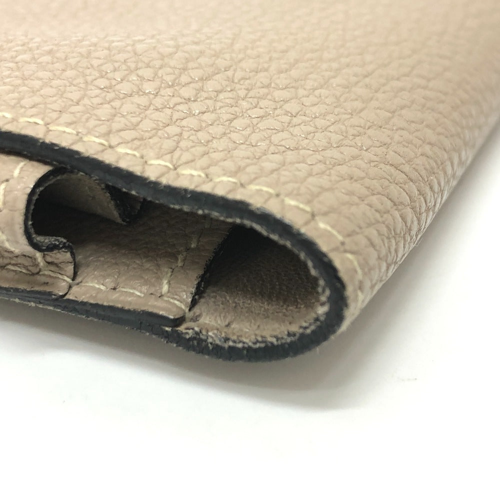 HERMES Dogon GM Long Wallet, Togo, Women's, Asphalt, Beige