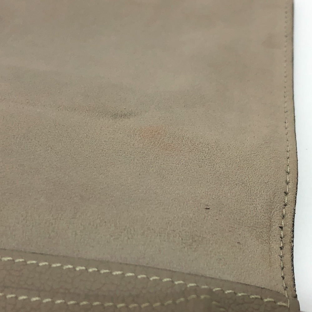 HERMES Dogon GM Long Wallet, Togo, Women's, Asphalt, Beige