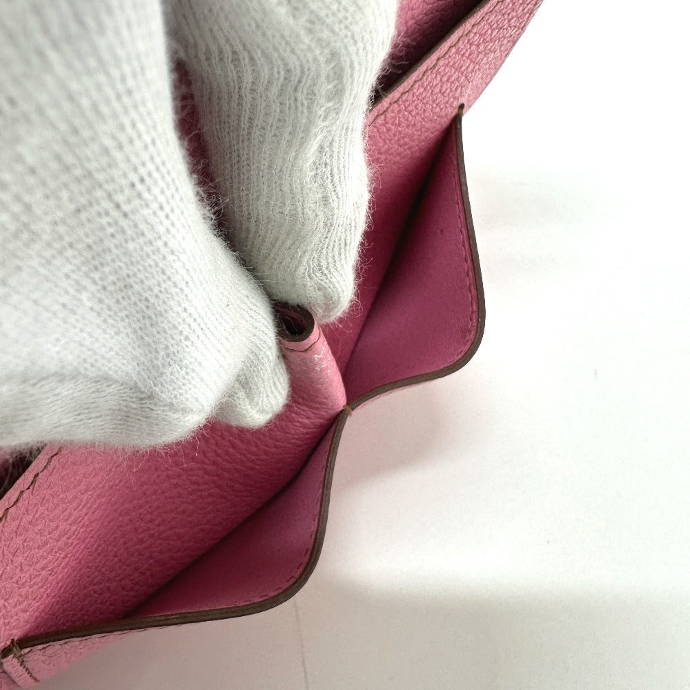HERMES Dogon GM Dogon GM Wallet, Long Wallet, Taurillon Clemence Leather, Women's, Pink