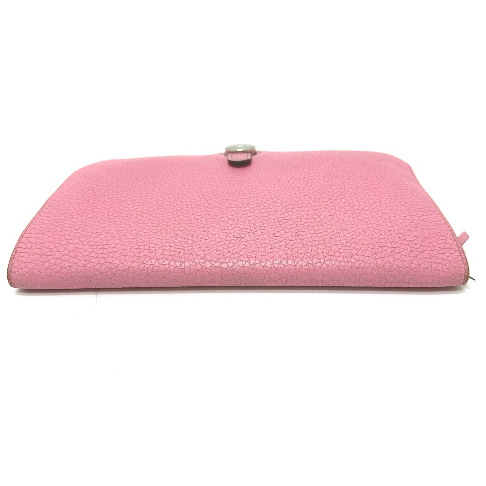 HERMES Dogon GM Dogon GM Wallet, Long Wallet, Taurillon Clemence Leather, Women's, Pink