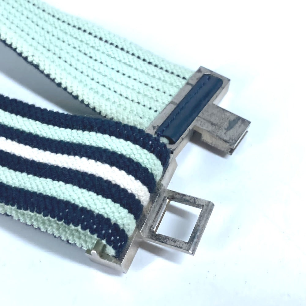 HERMES Hロゴ アクセサリー ボーダー ズボン用ベルト ベルト ゴム ユニセックス グリーン - brandshop-reference