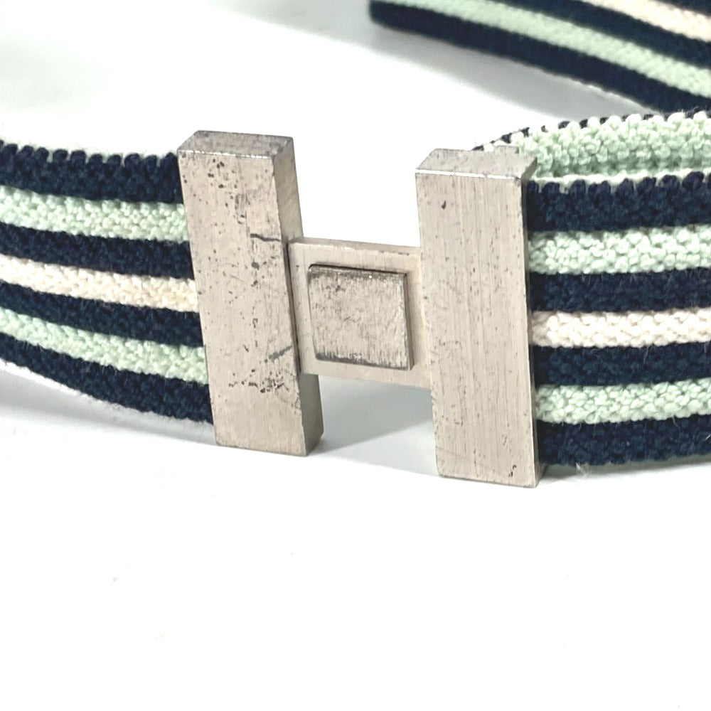 HERMES Hロゴ アクセサリー ボーダー ズボン用ベルト ベルト ゴム ユニセックス グリーン - brandshop-reference