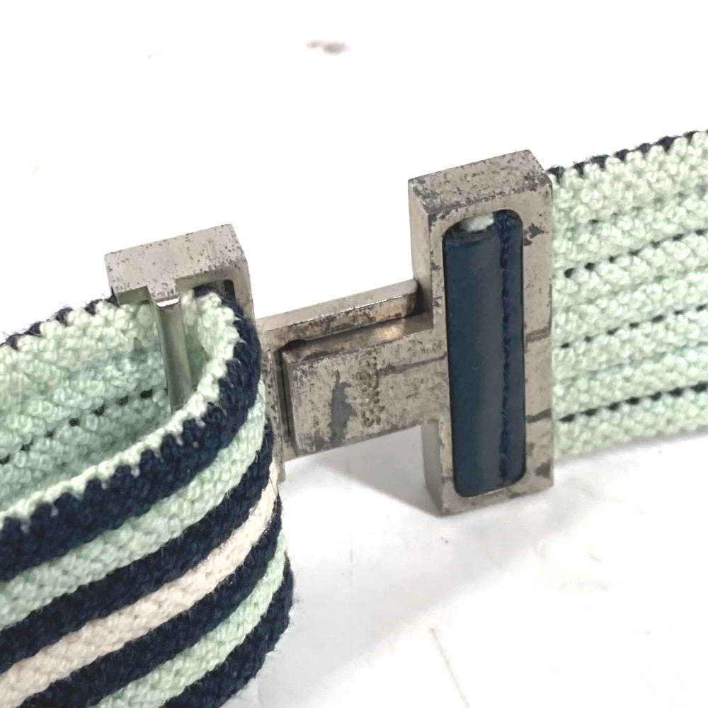 HERMES Hロゴ アクセサリー ボーダー ズボン用ベルト ベルト ゴム ユニセックス グリーン - brandshop-reference