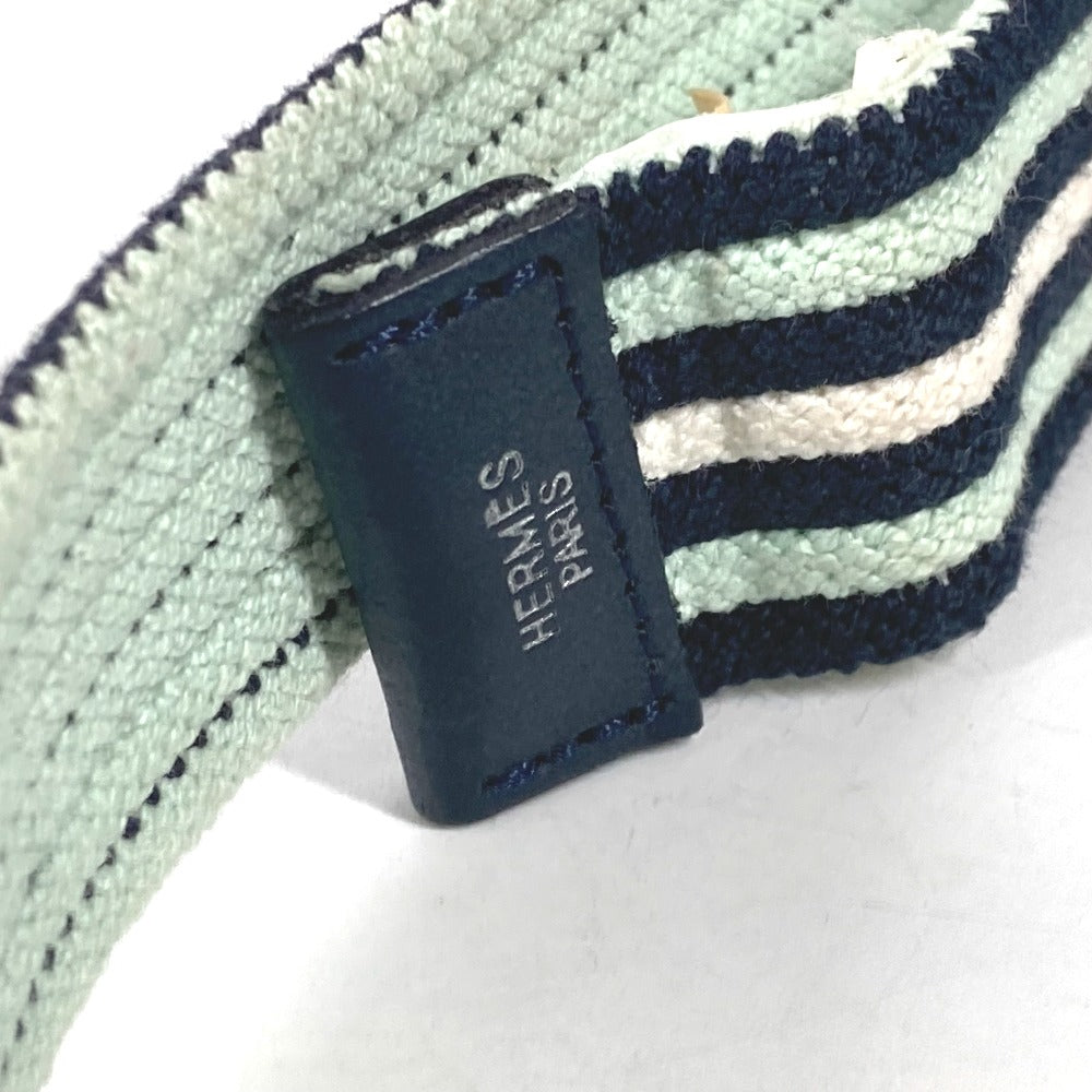 HERMES Hロゴ アクセサリー ボーダー ズボン用ベルト ベルト ゴム ユニセックス グリーン - brandshop-reference
