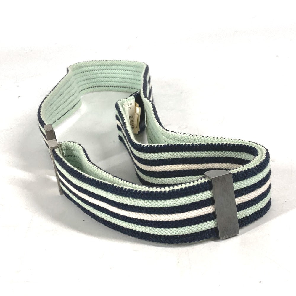 HERMES Hロゴ アクセサリー ボーダー ズボン用ベルト ベルト ゴム ユニセックス グリーン - brandshop-reference