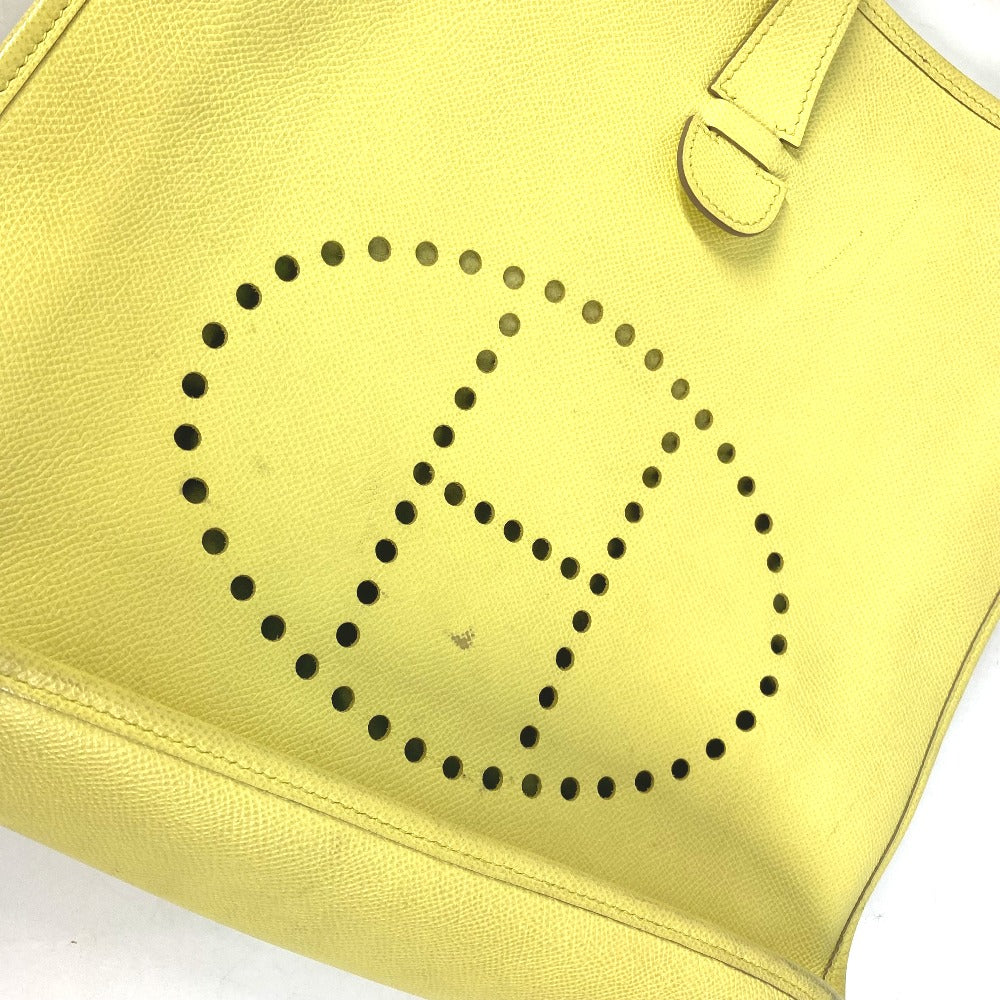 HERMES 斜め掛け カバン エブリン3 GM パンチングロゴ ショルダーバッグ エプソン レディース ライム イエロー