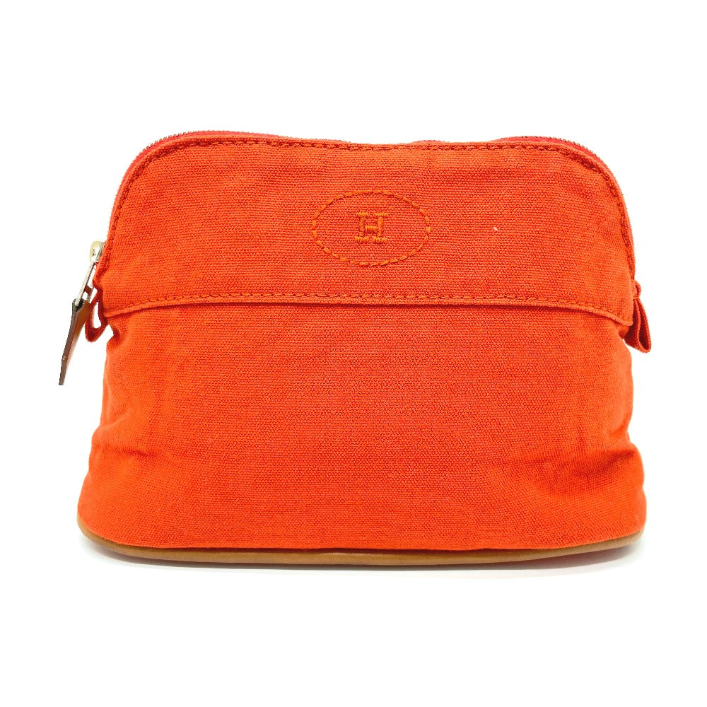 HERMES Bolide Mini Pouch, Cotton, Women's, Orange