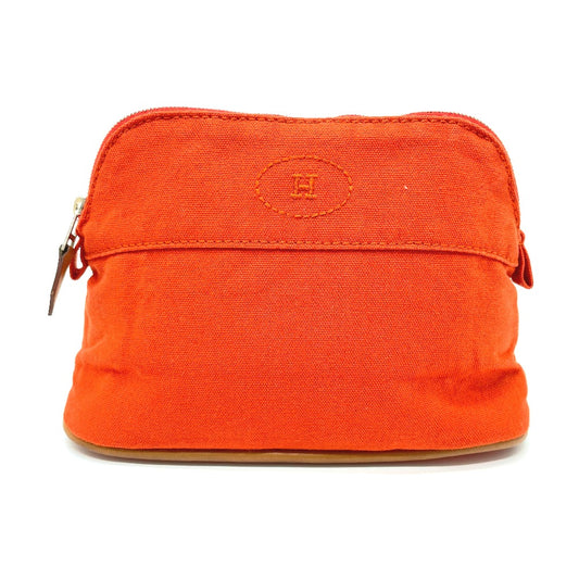 HERMES ボリードポーチ ミニ ポーチ コットン レディース オレンジ