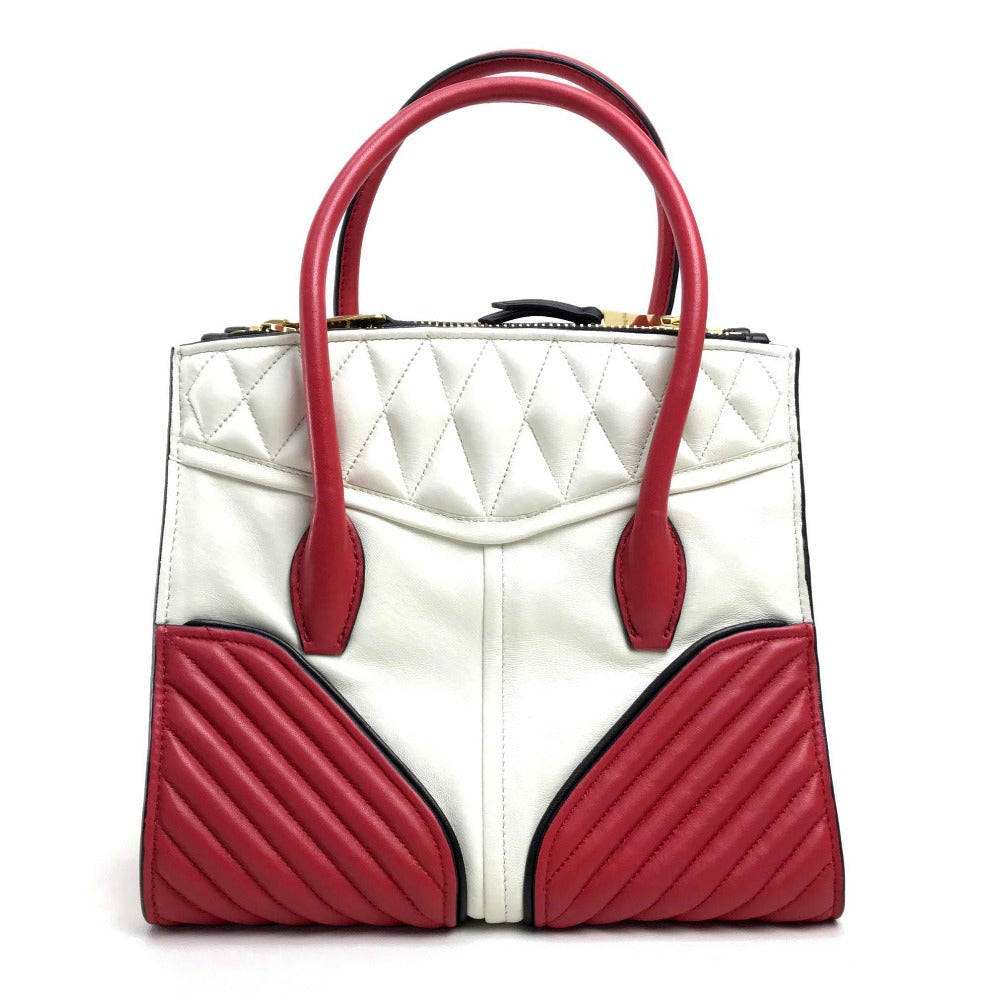 MIUMIU バイカー マテラッセ カバン ハンドバッグ ショルダーバッグ 斜め掛け ハンドバッグ ナッパレザー レディース ホワイト