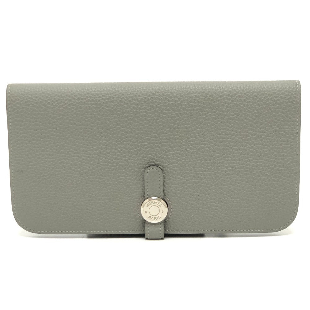HERMES Dogon Long Wallet, Bifold, Silver Hardware, Togo, Women's, Grimette (Estimated), Gray