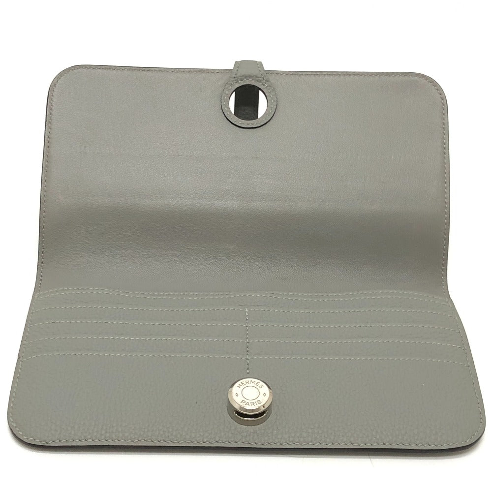 HERMES Dogon Long Wallet, Bifold, Silver Hardware, Togo, Women's, Grimette (Estimated), Gray