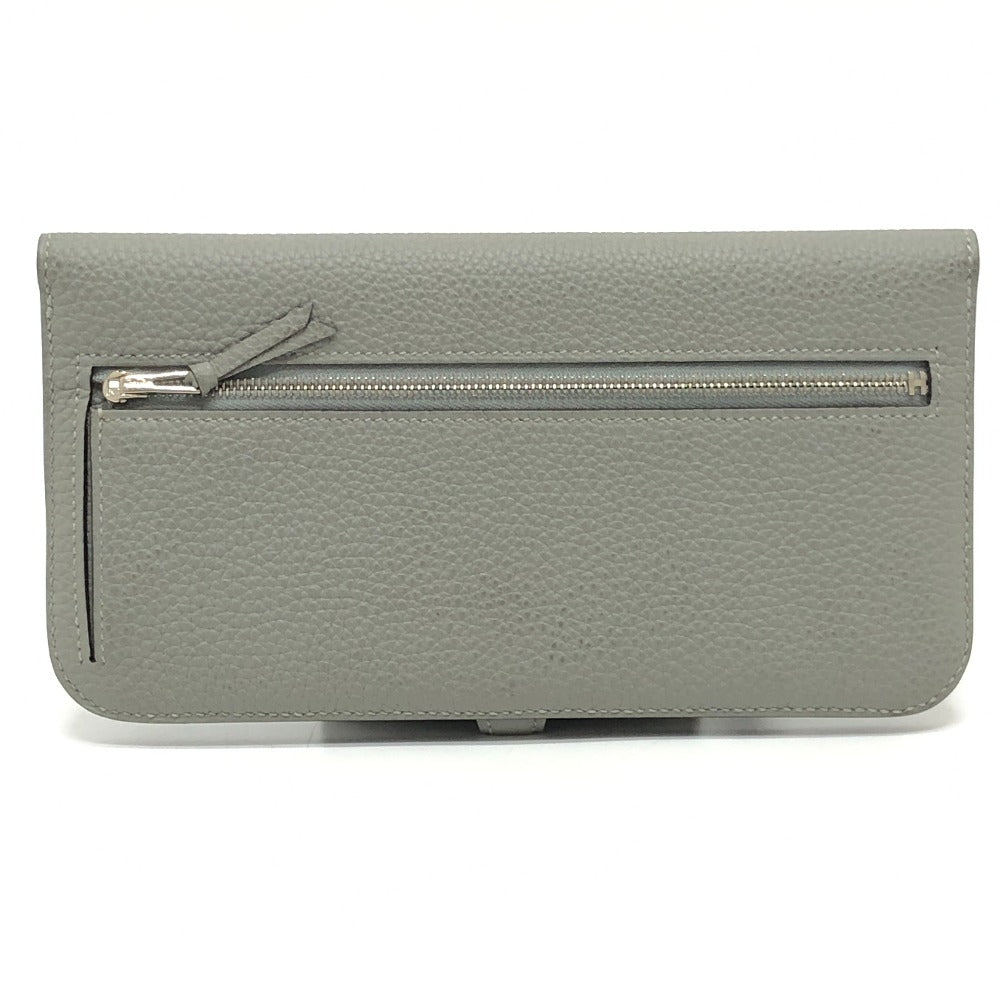 HERMES Dogon Long Wallet, Bifold, Silver Hardware, Togo, Women's, Grimette (Estimated), Gray