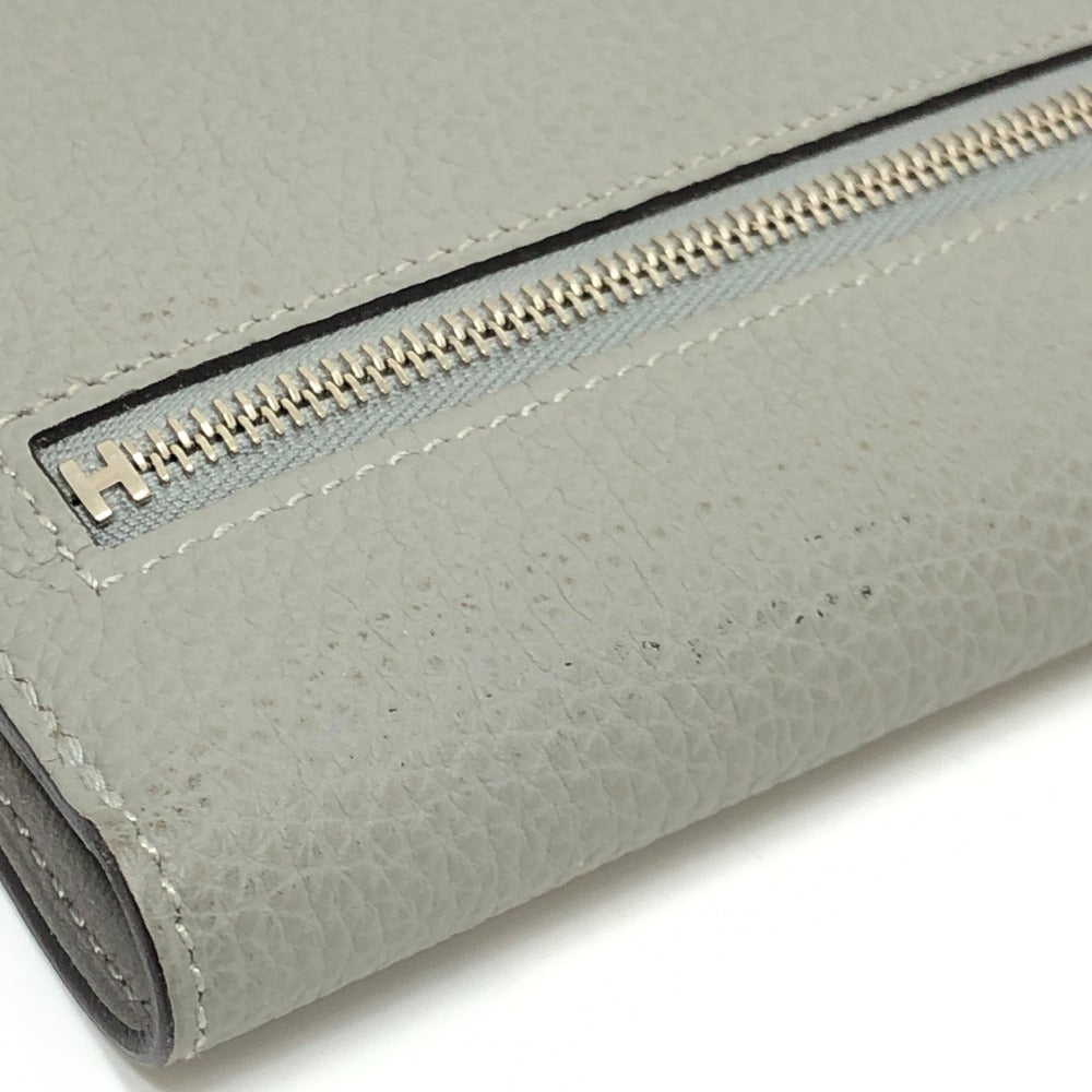 HERMES Dogon Long Wallet, Bifold, Silver Hardware, Togo, Women's, Grimette (Estimated), Gray