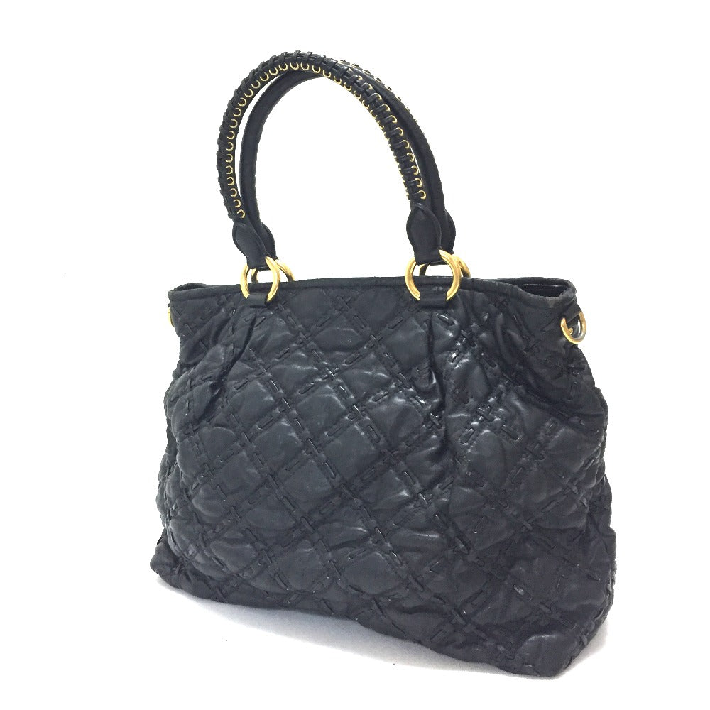 MIUMIU Quilted Bag, 2-Way Shoulder Bag/Handbag, PVC, Unisex, Black