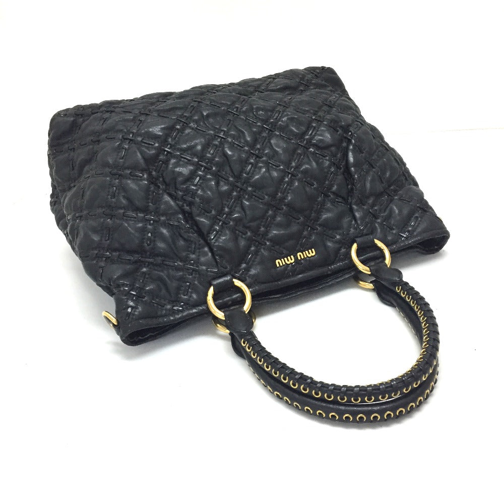MIUMIU Quilted Bag, 2-Way Shoulder Bag/Handbag, PVC, Unisex, Black
