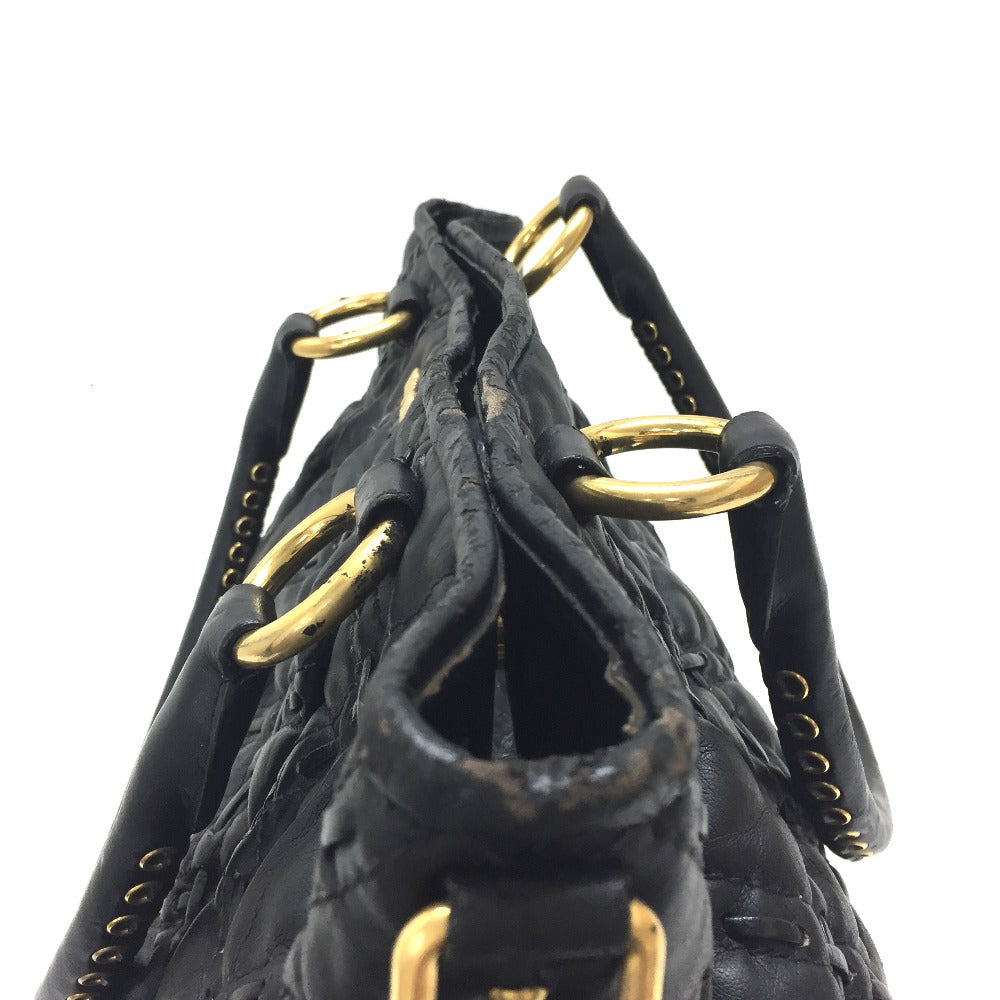 MIUMIU Quilted Bag, 2-Way Shoulder Bag/Handbag, PVC, Unisex, Black