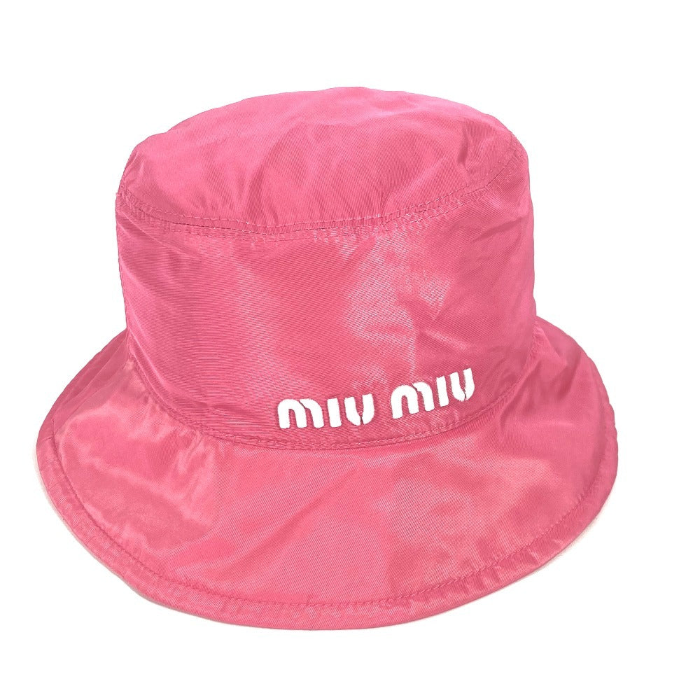 MIUMIU 5HC196 ロゴ ハット帽 帽子 バケットハット ボブハット ハット ポリエステル レディース ピンク
