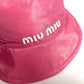 MIUMIU 5HC196 ロゴ ハット帽 帽子 バケットハット ボブハット ハット ポリエステル レディース ピンク
