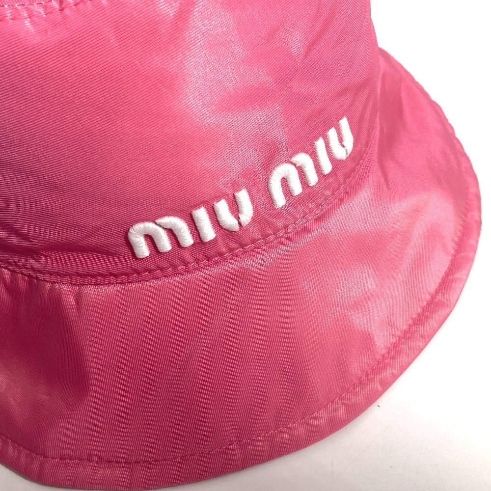 MIUMIU 5HC196 ロゴ ハット帽 帽子 バケットハット ボブハット ハット ポリエステル レディース ピンク
