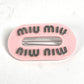 MIUMIU ヘアピン ロゴ ラインストーン ヘアアクセサリー バレッタ プラスチック レディース ピンク - brandshop-reference