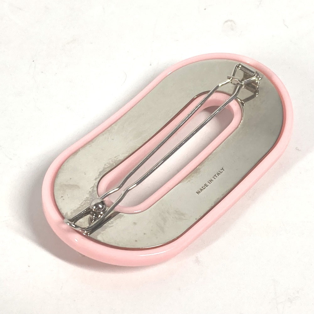 MIUMIU ヘアピン ロゴ ラインストーン ヘアアクセサリー バレッタ プラスチック レディース ピンク - brandshop-reference