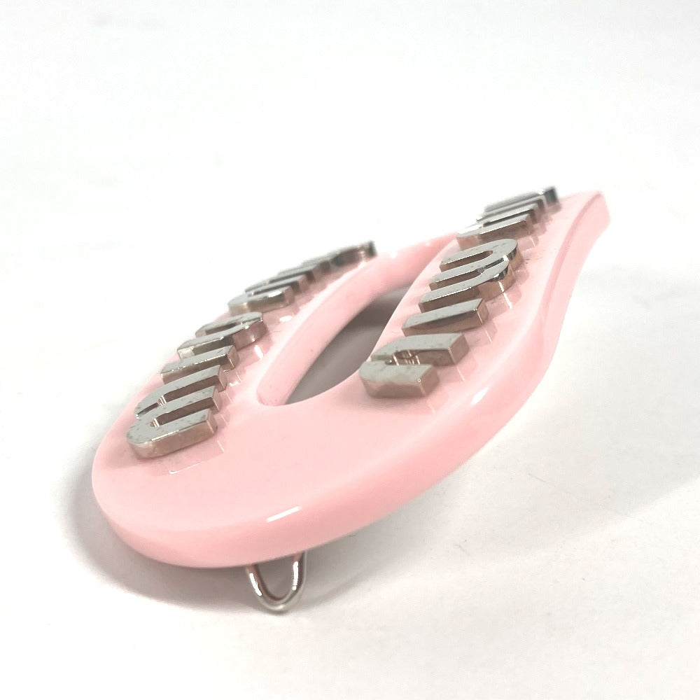 MIUMIU ヘアピン ロゴ ラインストーン ヘアアクセサリー バレッタ プラスチック レディース ピンク - brandshop-reference