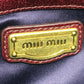 MIUMIU RT0383 ヴィッテロルクス カバン ギャザー ロゴ ハンドバッグ レザー レディース レッド