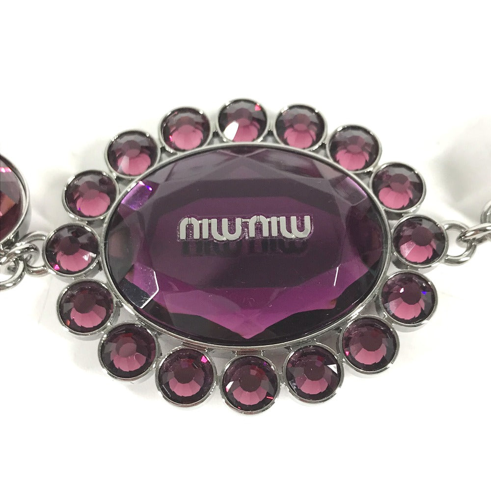 MIUMIU アクセサリー ビジュー チェーン ネックレス メタル レディース パープル