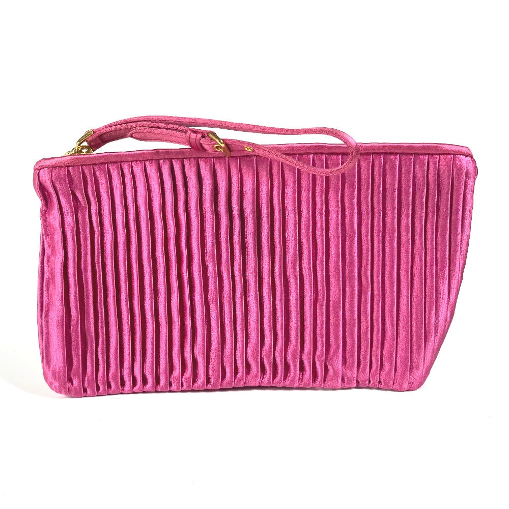 MIUMIU ロゴ カバン ストラップ付 ポーチ クラッチバッグ レーヨン レディース ピンク