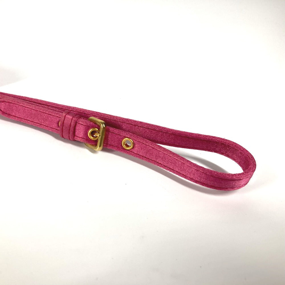MIUMIU ロゴ カバン ストラップ付 ポーチ クラッチバッグ レーヨン レディース ピンク