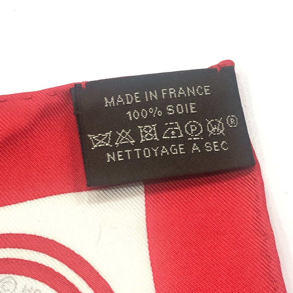 HERMES BRIDES de GALA 式典用馬勒 ナノカレ20 カレ 20 小物 ハンカチ シルク ユニセックス レッド