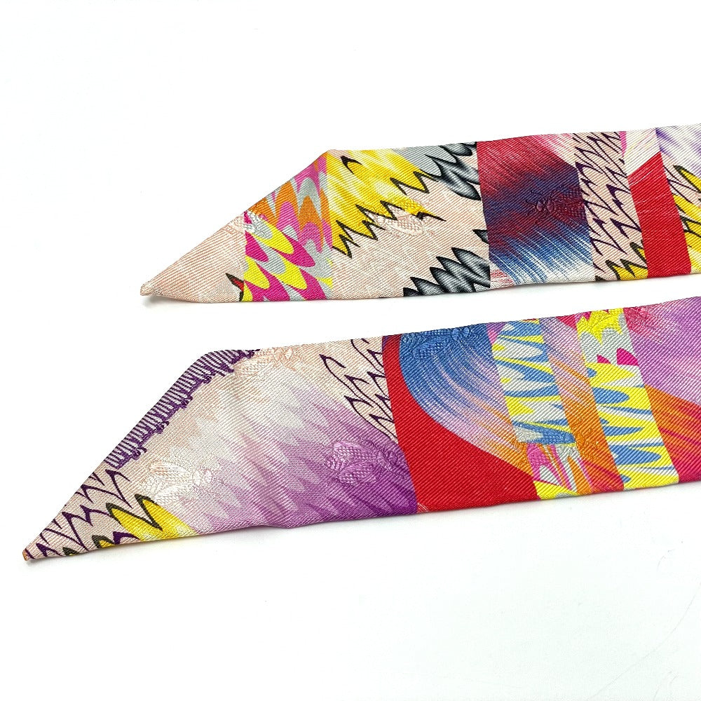HERMES 2022 Limited Edition Kyoto Marble Twilly Bag Accessory Scarf 100% Silk Women's Multicolor