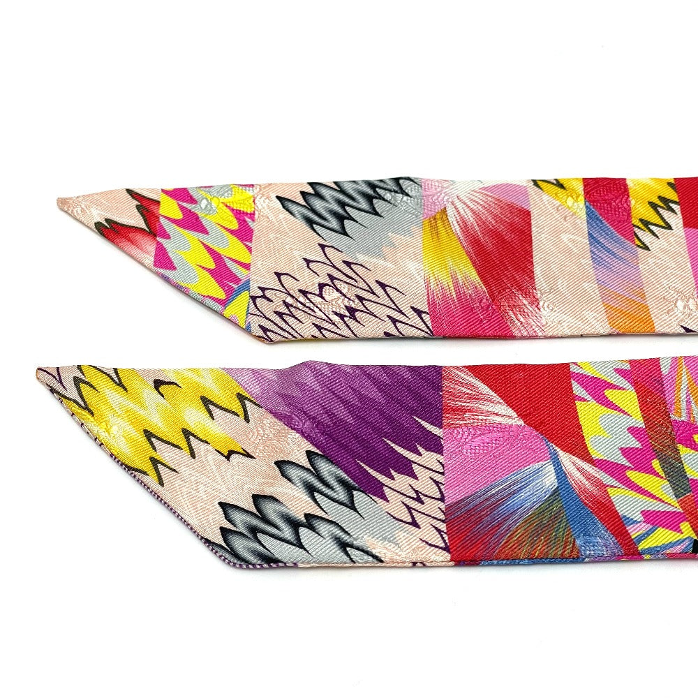 HERMES 2022 Limited Edition Kyoto Marble Twilly Bag Accessory Scarf 100% Silk Women's Multicolor